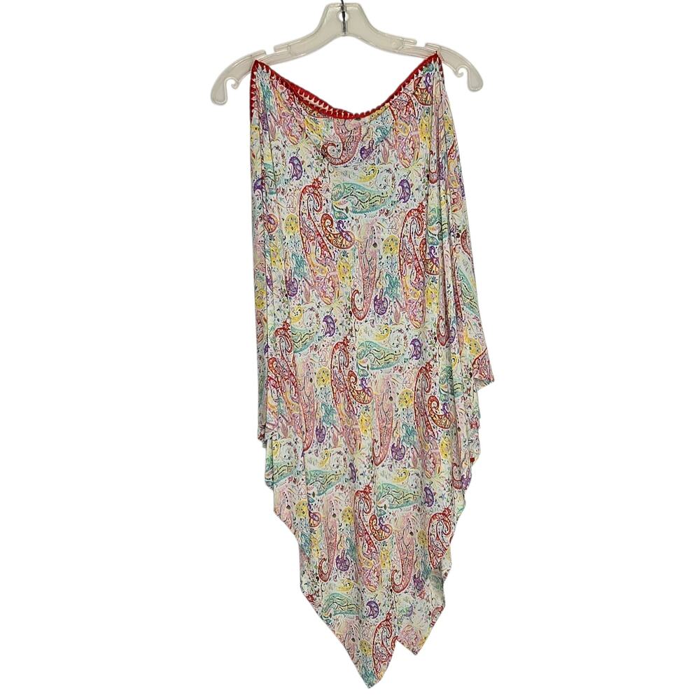 NWT Etro Poncho White Paisley Luxury European Vacation Summer Italy Women OS - Picture 12 of 14